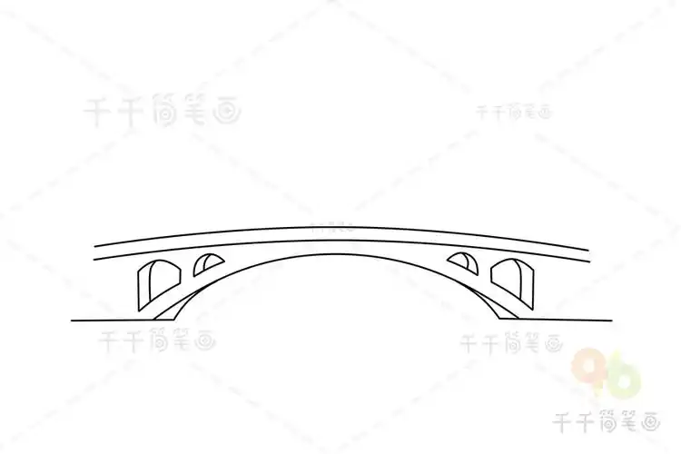 赵州桥简笔画图片_建筑简笔画