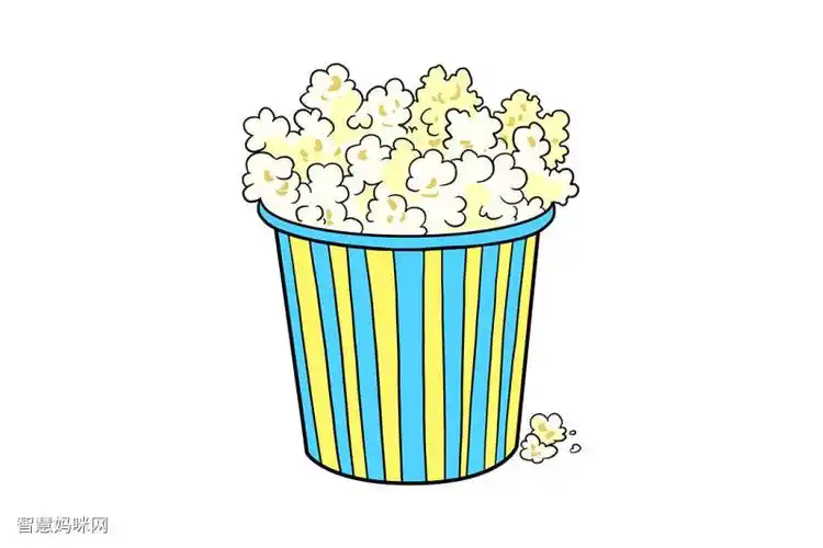 如何画爆米花简笔画 - 智慧妈咪网