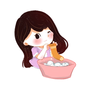 蜡笔风学习洗袜子的小女孩