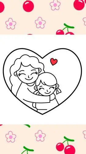 妈妈抱小朋友的简笔画