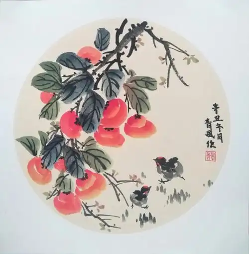 简单易学国画柿子绘画过程事事如意