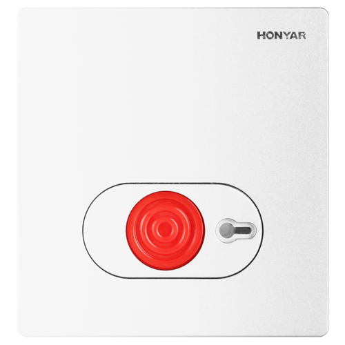 鸿雁开关插座86型白金灰黑色残疾人紧急报警按钮呼叫开关面板钥匙