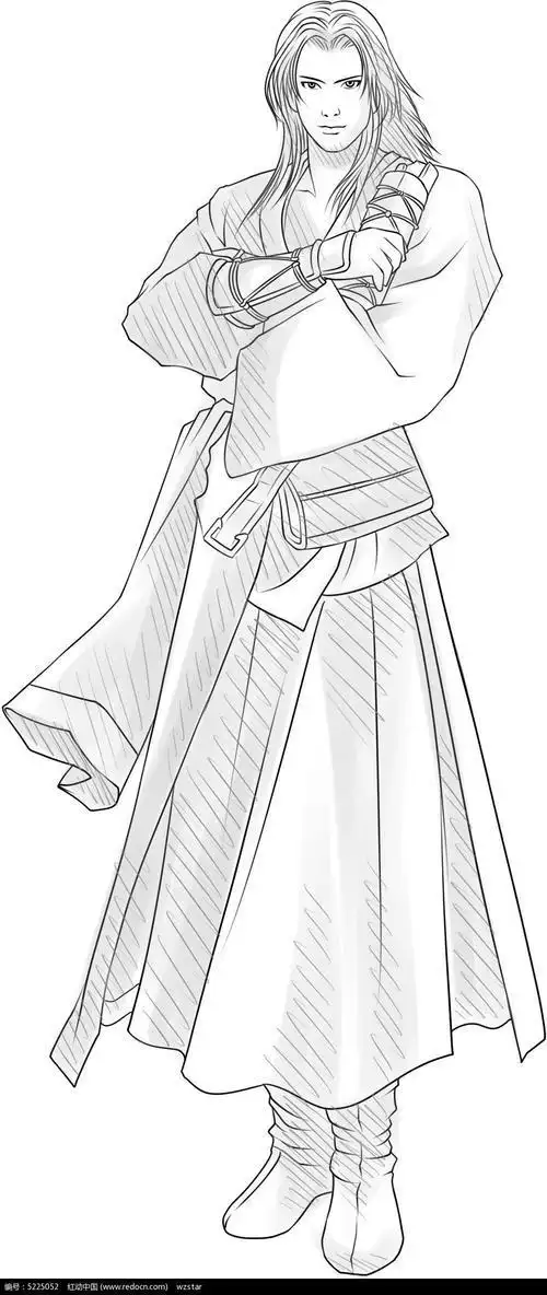 江湖侠客简笔画