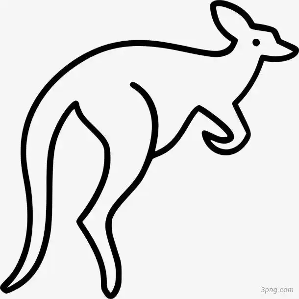 简笔画袋鼠png素材透明免抠图片-卡通手绘