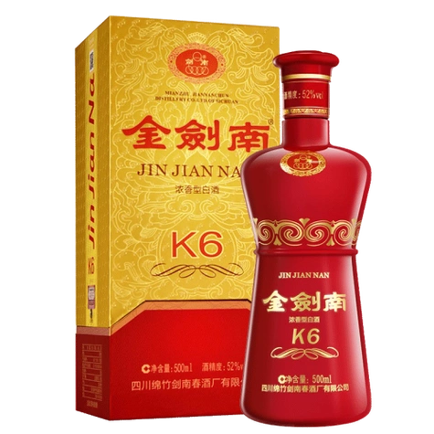 剑南春白酒 剑南春 金剑南k6 52度 浓香型白酒 500ml整箱装多少钱-聚