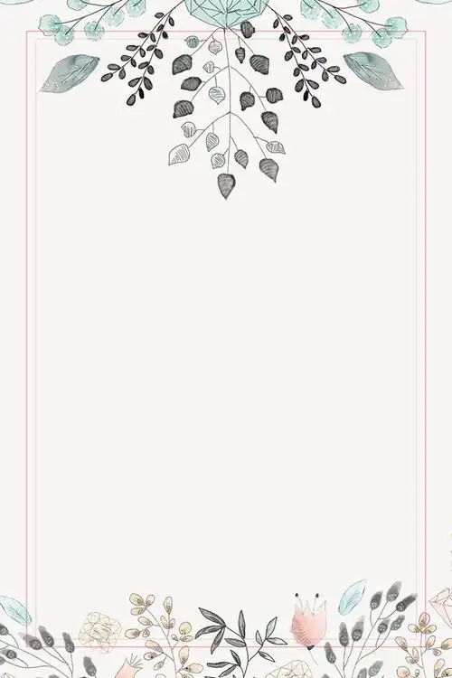 文艺手绘植物花纹背景图片