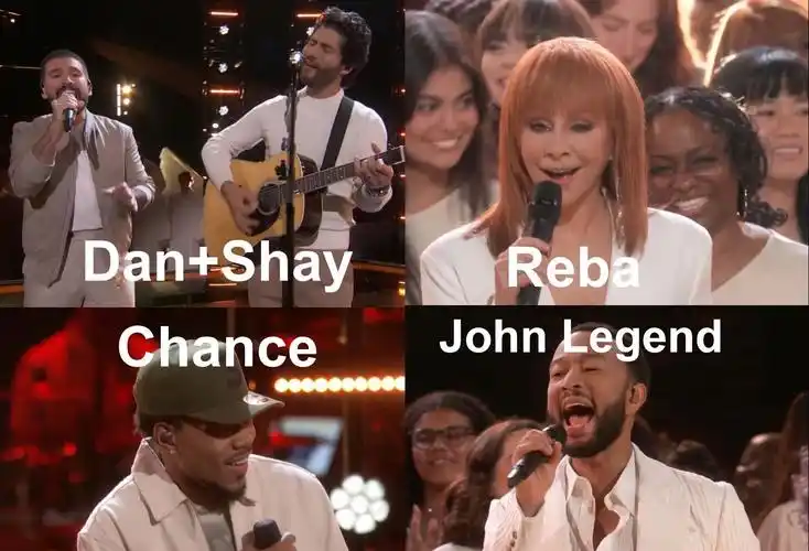 【美国好声音导师同台】chance, dan   shay, john and reba - put a