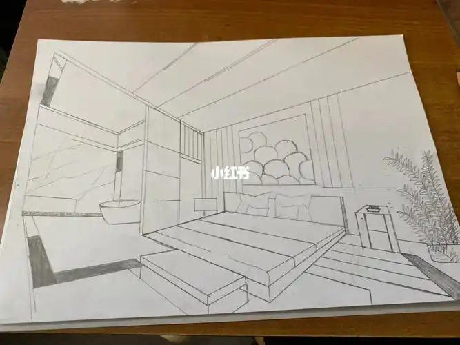 两点透视室内设计图