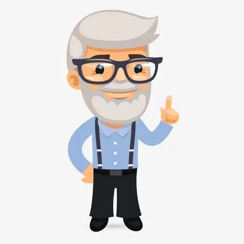 卡通老人免抠素材免费下载_觅元素51yuansu.com