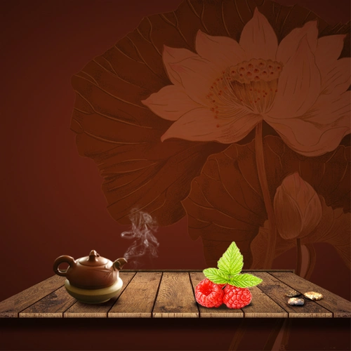 棕色中国风茶叶促销psd分层主图背景素材