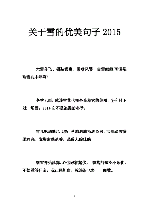 关于雪的优美句子2015 .doc