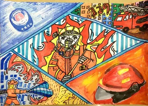 六2班消防安全宣传画