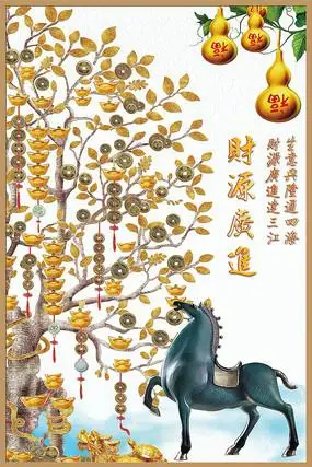 新中式抽象兰花玄关室内背景墙