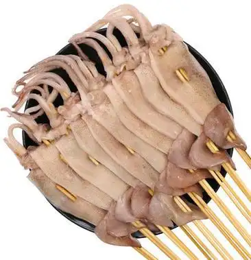 铁板鱿鱼新鲜鱿鱼串烧烤必备鱿鱼串烧烤鱿鱼串竹签鱿鱼串