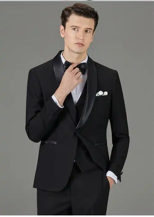 西装高级感礼服青果领伴郎服轻奢潮牌新郎结婚礼服宴会正装商务西装