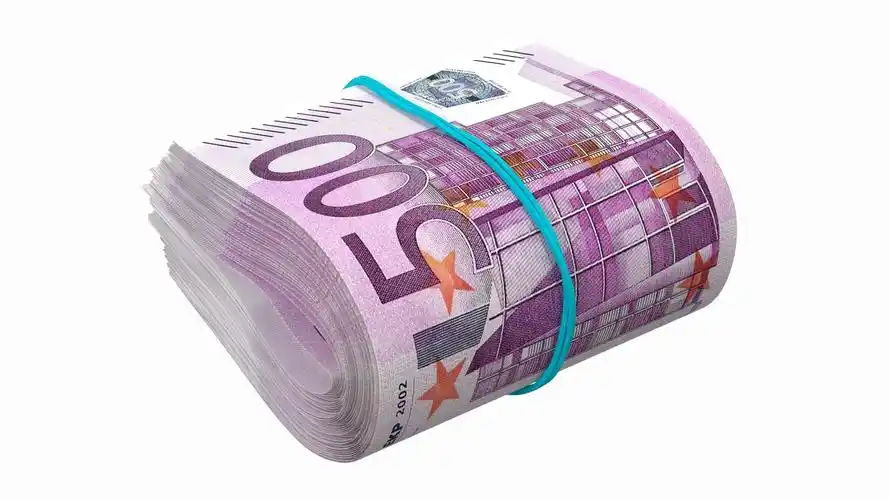 旋转捆绑的许多卷起500欧元3d模型