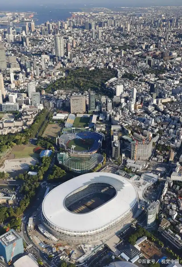 航拍2020东京奥运会新日本国家体育场
