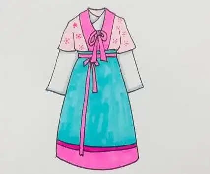 古代衣服怎么画简单又漂亮古装长裙简笔画