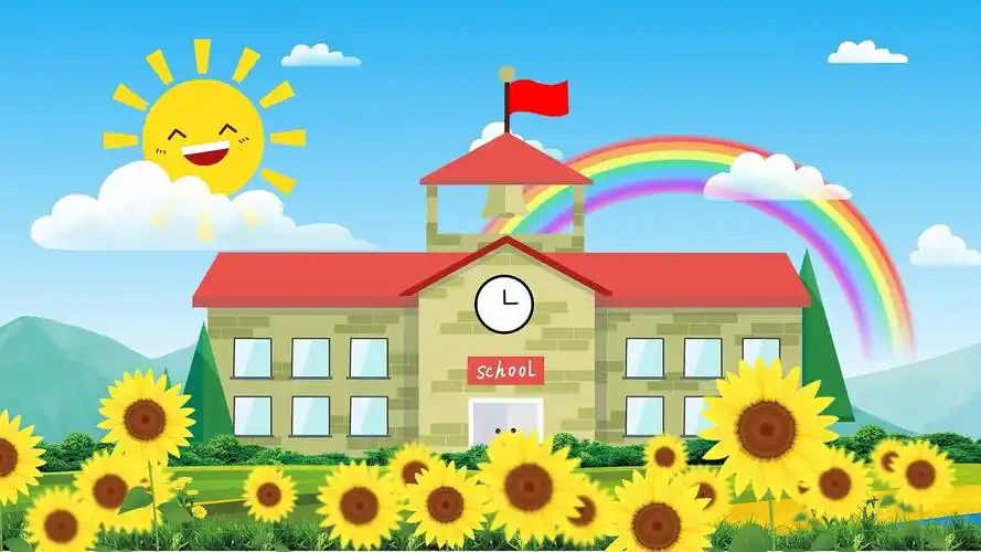4k卡通学校校园节日背景视频学校背景(mp4 gif)