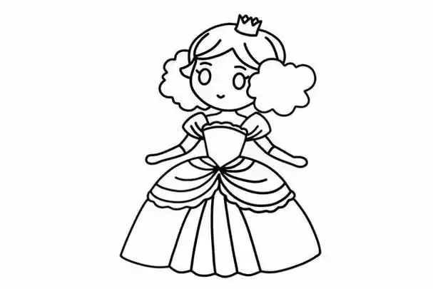 公主怎么画可爱公主简笔画漂亮公主裙简笔画晚礼服儿童画简笔画教学