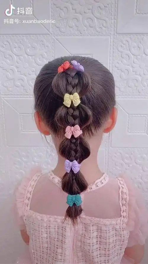 儿童编发教程简单好看发型喜欢扎马尾的的就可以这样扎
