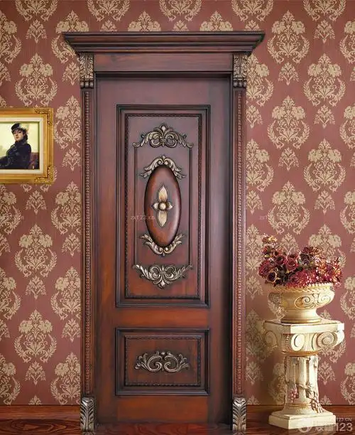 欧式风格仿古木门设计样板图
