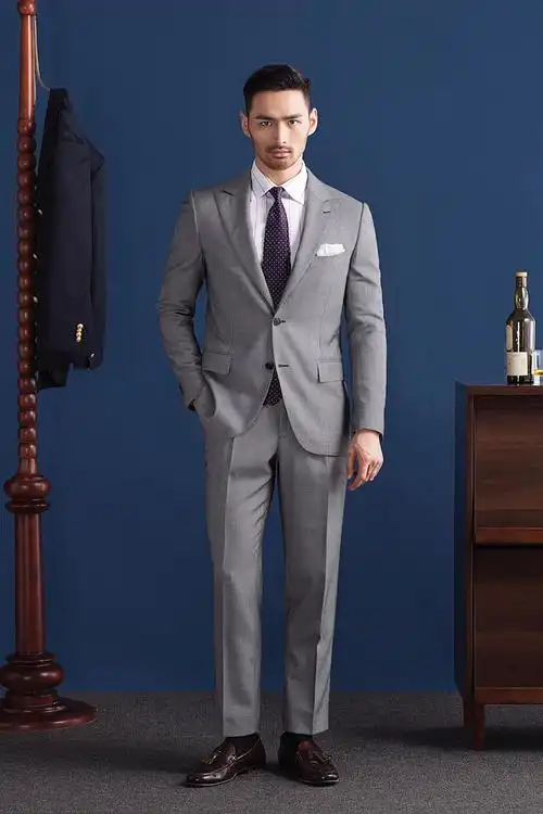 定制优享a - 婚礼灰色单排扣西装