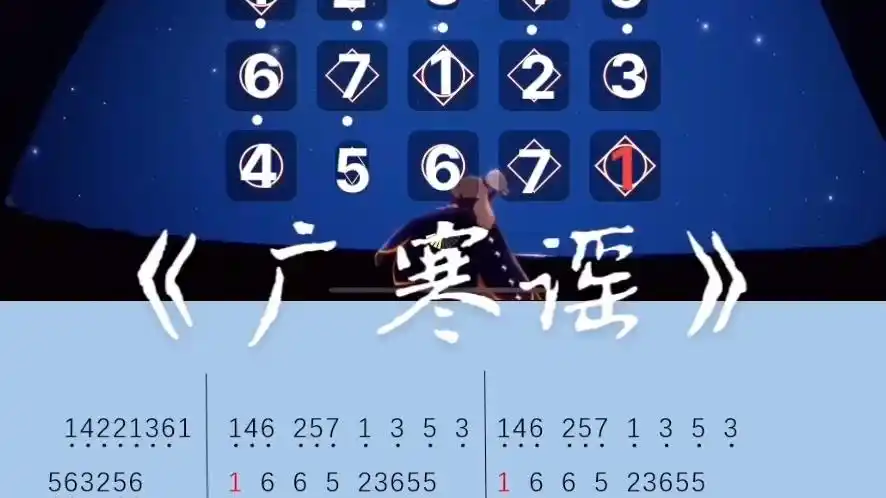 【光遇琴谱】《广寒谣》光遇15键数字谱