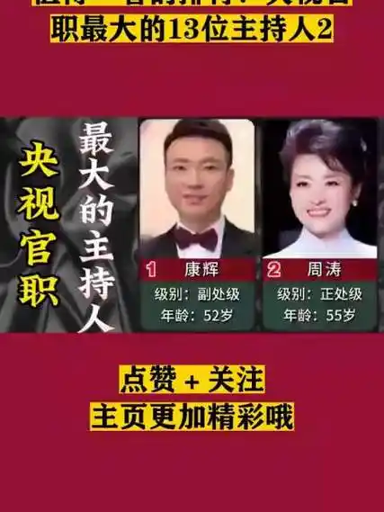 值得一看的排行央视官职最大的13位主持人2