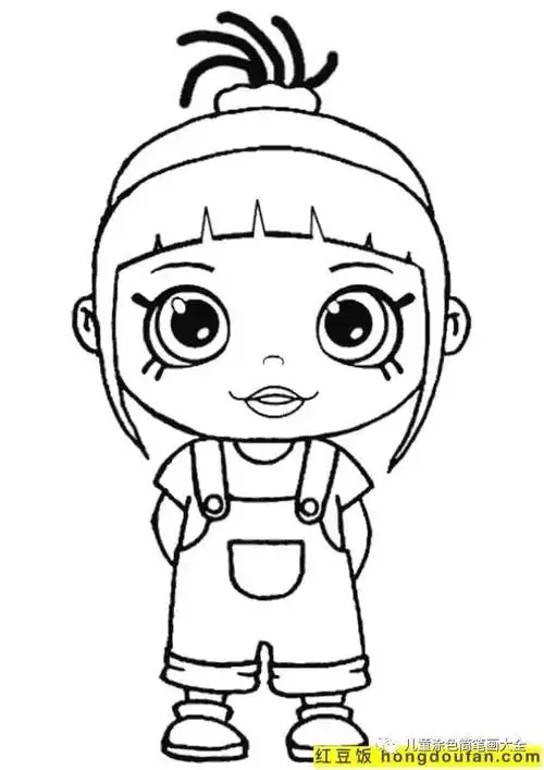女孩画法可爱(109张超极简案的q版娃娃小女生小姐姐卡通涂色简笔画)