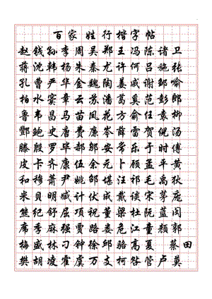 书法资源百家姓行楷字帖.docx