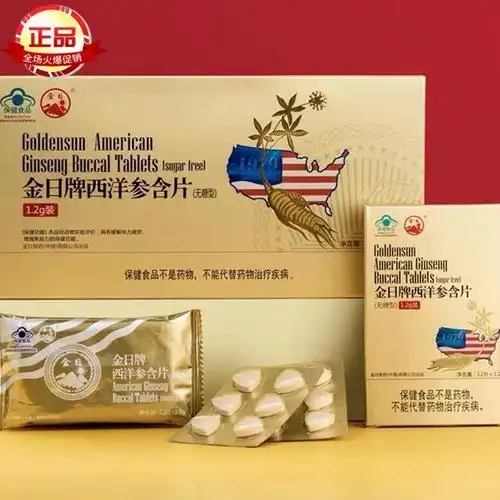 金日牌西洋参含片无加蔗糖片6盒盒12g12片