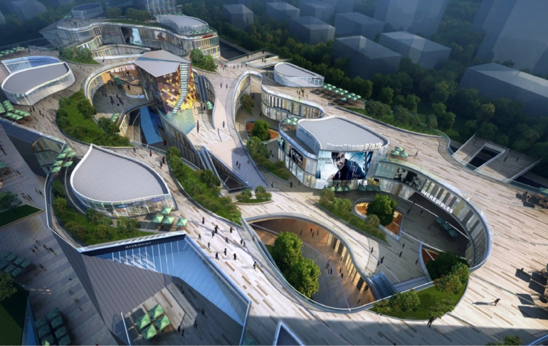 购物公园鸟瞰图