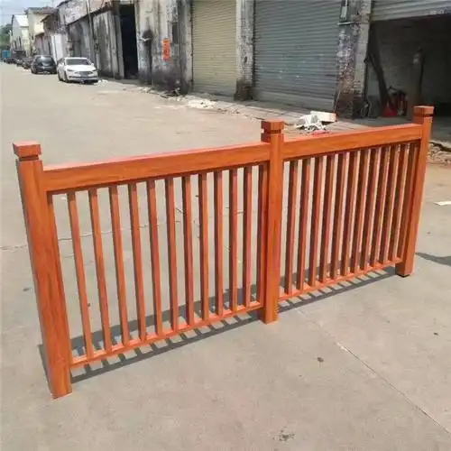 德普龙铝合金围栏仿古木纹铝护栏栏杆铝花格