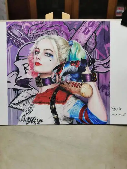 我最爱的小丑女画完了,附步骤#画画  #画画的日常  #彩铅  #彩铅手绘