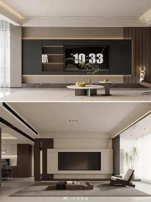 极简电视背景墙7815  客厅空间显大的秘诀#焕新生活季