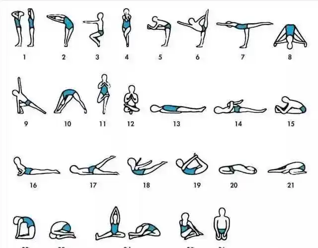 超全300个瑜伽小人体式图简单易学的体式绘法瑜伽老师排课藏