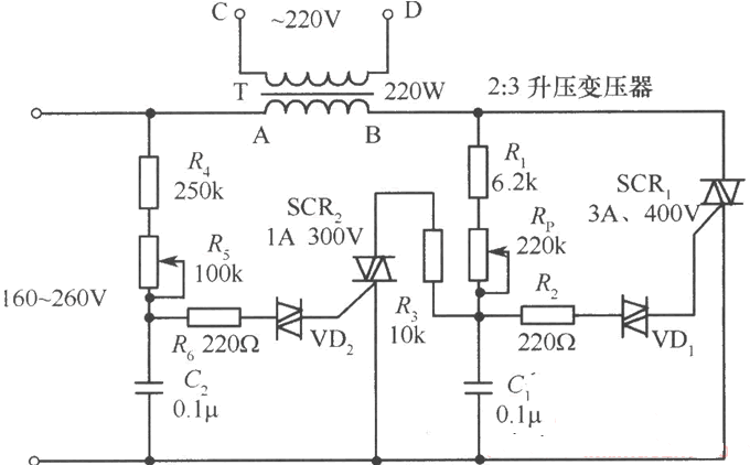 谁知道用简单的零件做直流调压电路,要求0——100v输出最少1a的电流