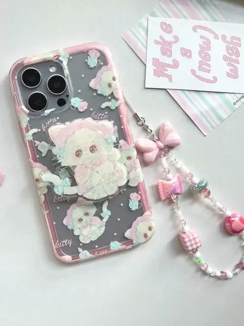 house原创设计可爱少女心imd二合一甜心玩偶猫咪&小熊手机壳 - 3c数码