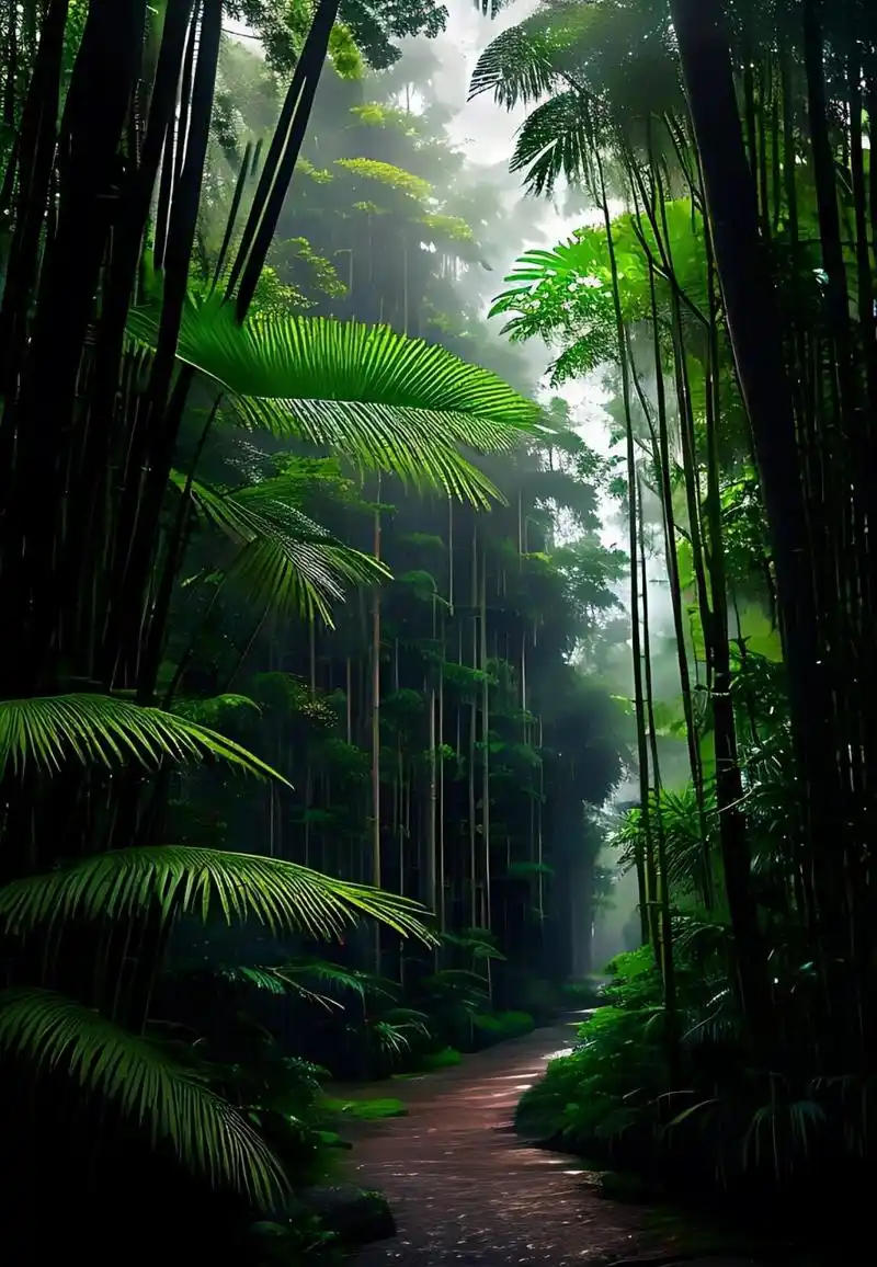 竹林的味道很好闻,香气很浓郁,是我喜欢的味#风景# #治愈系风景# #ai