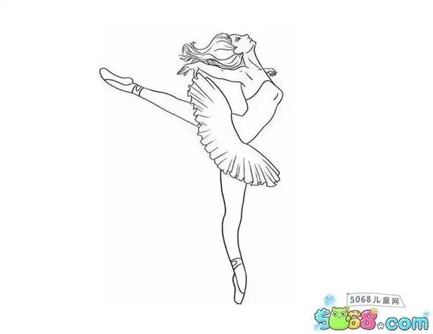 儿童画画简笔画芭蕾舞公主
