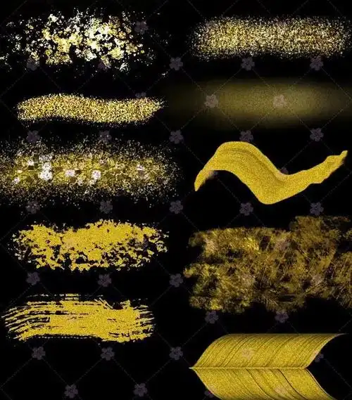 269056款国潮金箔烫金笔刷适用于ps和procreate