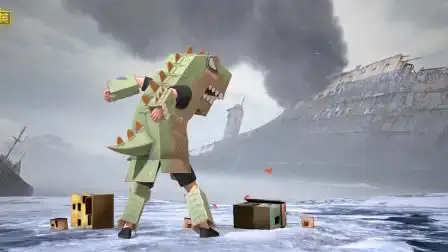 和平精英:新皮肤爆料!折纸暴龙展示