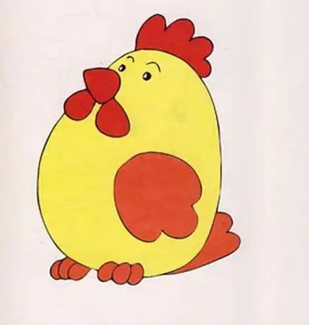 骄傲的母鸡动物简笔画-e学堂母鸡带小鸡简笔画彩色6带颜色的美丽大