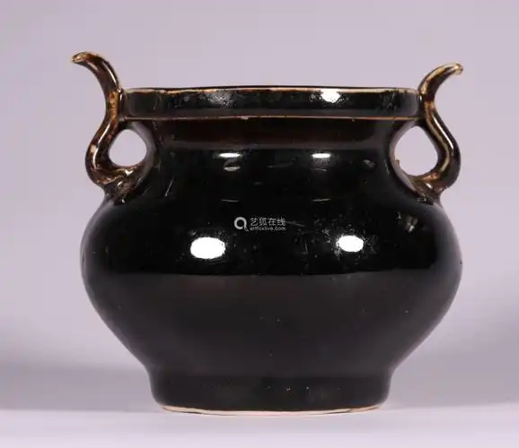 宋代 黑定窑双系罐