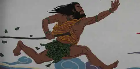 求穿着树叶的原始人 图片