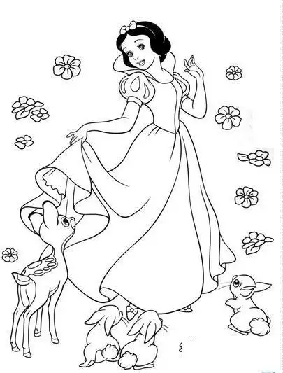 迪士尼卡通人物白雪公主简笔画图片 白雪公主简笔画 - 儿童简笔画大全