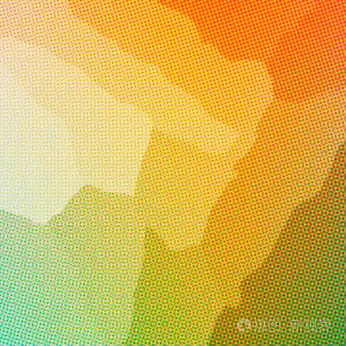 绿色和橙色点方形背景数字生成的插图