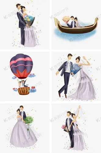 西式婚礼新郎和新娘图片素材(psb格式)免费下载_动漫人物大全-我图网