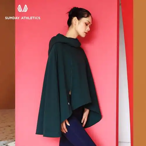 sumday防风侧拉链宽松休闲运动斗篷女时尚户外训练运动外套女